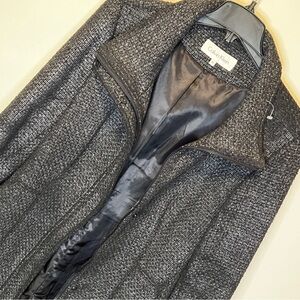 Calvin Klein Wool Tweed Trench Pea Coat Jacket Size 10